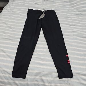 Adidas Black and Pink Leggings Athletic Wear